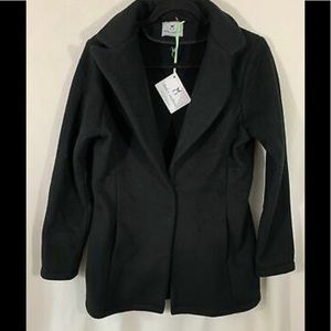 DUDLEY STEPHENS BLACK VELLO FLEECE RARE REMSEN BLAZER SIZE M GREAT CONDITON COAT
